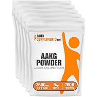 BULKSUPPLEMENTS.COM AAKG Powder - Arginine Alpha-Ketoglutarate, AKG Supplement - Arginine Supplement, Unflavored & Gluten Free, 2500mg per Serving, 5kg (11 lbs) (Pack of 5)
