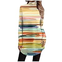 Merry Christmas Tops For Women High Neck Button Long Sleeve Shirts Casual Plus Size Cute Printed Tunics