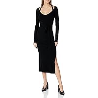 PAIGE Women's Nerine Long Sleeve Sweater Dress Halter Neckline in Black