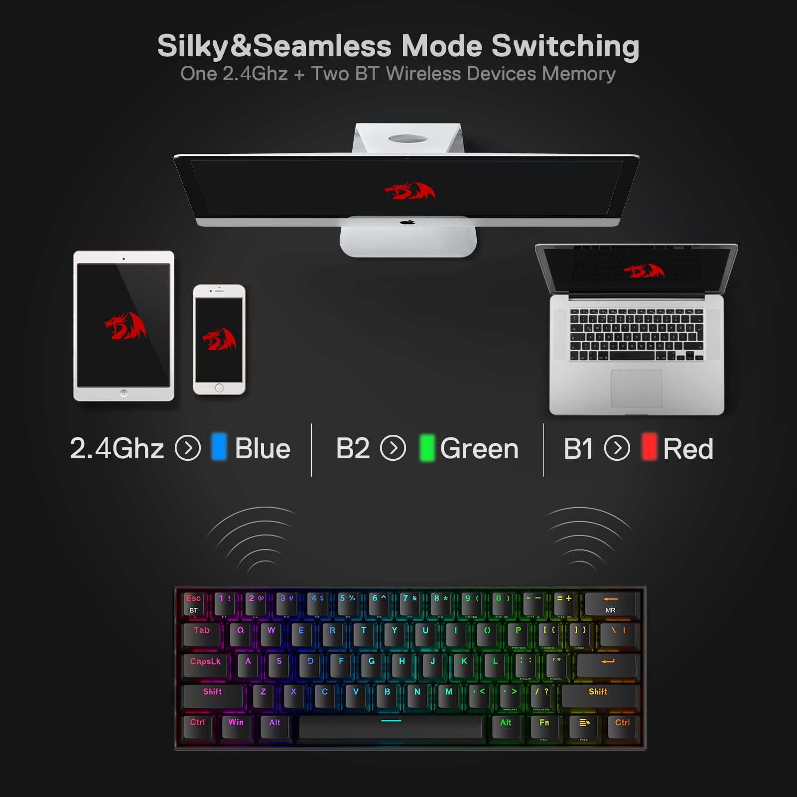 Redragon K530 Keyboard & M719 Wireless Gaming Mouse Bundle