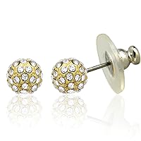 Forever Gold Austrian Crystal 7mm Cluster Ball Earrings Surgical Steel Posts & Comfort Backs E211G