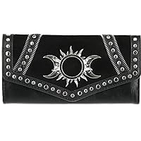 Triple Goddess Gothic Wicca Faux Suede & PU Leather Wallet