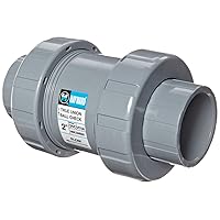 Hayward TC20200ST Series TC True Union Ball Check Valve, Socket/Threaded End, CPVC with FPM Seals, 2