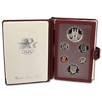 1984 US Mint Prestige Proof Set Original Government Packaging with Silver Olympic Dollar Proof