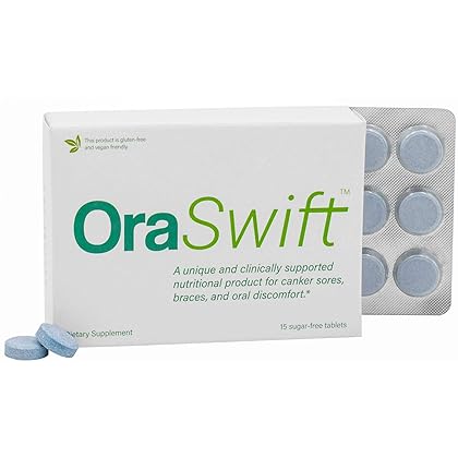 OraSwift All Natural Canker Sore Medicine and Mouth Sores Relief | Effective for Mouth Ulcers, Cold Sores, Dry Mouth, Stomatitis, Gingivitis | Supports Fast Healing of Mucosal Lining in The Mouth