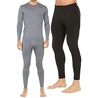 Thermajohn Long Johns Set + Bottoms Size XL Grey Set Black Bottoms