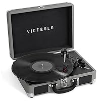 Victrola Vintage 3-Speed Bluetooth Portable Suitcase Record Player with Built-in Speakers | Upgraded Turntable Audio Sound| Includes Extra Stylus | NWG, Model Number: VSC-550BT-NWG