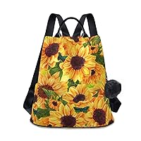 ALAZA Vintage Sunflower With Butterfly Backpack with Keychain for Woman