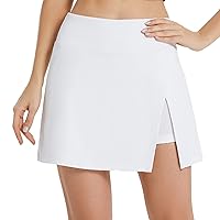 BALEAF Women's Golf Skirts High Waisted Tennis Skorts with Slit Athletic Running Skirt with Shorts and Zip Pockets