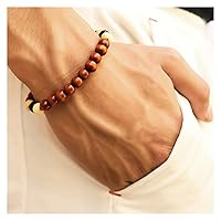 Bracelets Volcanic Stone Bracelets for Men Natural Moonstone Bead Tibetan Buddha Bracelet Chakra Lava Diffuser Bracelets braclets (Length : 21cm, Metal Color : 16)