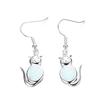 Cat White Opal earring fashion hoop earrings