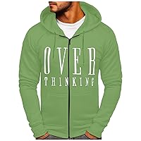 Hoodies Men,Plus Size Long Sleeve Slim Fit Letter Graphic Hooded Sweatshirt Pocket Jacket Coat Outwear