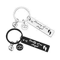 Xiahuyu Loss Memorial Keychain Mommy of an Angel Daddy of an Angel Keychain Set Baby Memorial Gifts Miscarriage Gifts Pregnancy Loss Gifts Sympathy Gifts for Infant Loss Child Loss