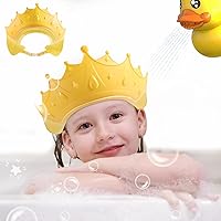 Baby Shower Cap Silicone for Children, Soft Adjustable Bathing Crown Hat Safe for Washing Hair, Protect Eyes and Ears from Shampoo for Baby, Toddlers and Kids from 6 Months to 12-Year Old