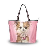 Women Tote Shoulder Bag Chihuahua Dog Handbag