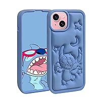 Compatible with iPhone 15/iPhone 14/iPhone 13 Case, Cute 3D Cartoon Cool Soft Silicone Animal Animme Character Protector Boys Kids Girls Gifts Cover Housing Skin Shell Cases for 13/14/15