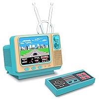 Retro Games Console GV300S Mini TV Style 308 Video Games Player with Handheld Gamepad & AV Output - 3.0 Inch Screen Electronic Games Machine Xmas Gift for Kids Adults (Turquoise)