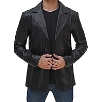 Blingsoul Mens Leather Blazer - Real Lambskin Leather Coats for Men