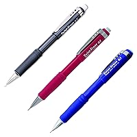 Pentel Twist-Erase III Mechanical Pencil, 0.7mm, Bundle of Black/Blue/Red Barrels (BLACK/RED/BLUE, 0.7 mm)