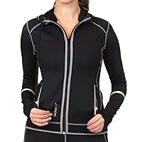 Women's Sauna Sweat Suit Paneled Hooded Jacket for Exercise and Heat Training, Neoprene