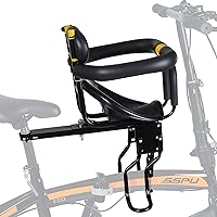 Kids Bike Seat, Front Mounted Child Bike Seat with Guadrail Front Bike Seat for 8M - 6Y Children, Kids,Toddlers