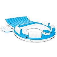 Intex 56299EP 145 x 125 x 20 Inch Splash N Chill Inflatable Lake and Pool Relaxation Island Lounger Seat for up to 7 Adults, Blue and White