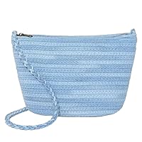 Universal Thread Straw Rope Crossbody Bag - (Blue)