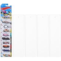 Model Car Display Case Wall Mount - Holds Up to 50 Cars - Compatible with Hot Wheels Matchbox Packaged Cars - Diecast Blister Packed Toy Car Organizer Display Shelf Rack Wall Storage (5-Pack)