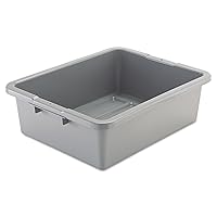 Standard Bus/Utility Box, 7-Gallon, Gray, Heavy Duty Plastic Restaurant Wash Basin/Dish Washing Tub for Kitchen Organization/Storage