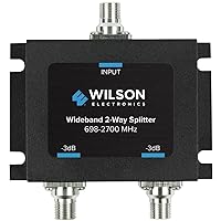 Wilson Electronics 850034 Wideband 2-Way Splitter with F-Female Connector, Black
