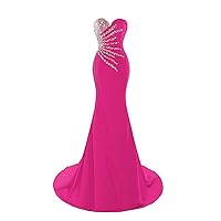 Women's Sweetheart Long Mermaid Prom Dresses Beaded Evening Gowns