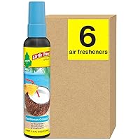 LITTLE TREES Car Air Freshener. SPRAY Provides a Long-Lasting Scent for Auto or Home. On-the-go Freshness. Caribbean Colada, 6 Air Fresheners