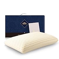 Talatex Talalay 100% Natural Premium Latex Pillow, Medium Soft Pillow with Organic Pillowcase Helps Relieve Pressure, Perfect Package Best Gift with Removable Tencel Cover