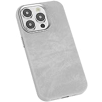 Case for iPhone 15/15 Pro/15 Plus/15 Pro Max, Luxury Suede Cloth Case, Comfortable & Stylish [Compatible with Magsafe] Shockproof Anti-Slip Ultralight Luxury Case,Gray,15 Pro