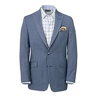 Paul Fredrick Men's Wool Micro Check Single Breasted Peak Lapel Suit Jacket