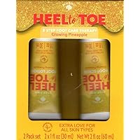 Heel to Toe 2 Step Foot Care Glowing + Pineapple 2 Pack Set Moisturize 2 x 1fl oz. (30ml), 1 Ounce