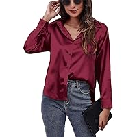 Satin Shirt Silk Top Comfortable Long Sleeve Loose Women's Spring Fashion Casual Street Shirt Large Size