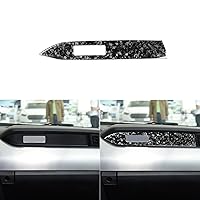 Car Co-Pilot Dashboard Panel Decorative Strip Cover Trim Sticker Glossy Black Forged Carbon Fiber Decoration Compatible with Ford Mustang 2015-2020 Auto Interior Accessories
