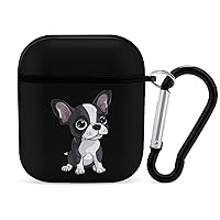 Boston Terrier Headphone Case Cover Protective PC Shell Carrying Case with Keychain Compatible with AirPods 1&2