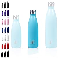 Stainless Steel Water Bottle Narrow Mouth with Screw Lid (12, 17, or 25 oz) - 3 Size and 8 Color Options - Vacuum Insulated, Double Wall, Powder Coated Sweat Proof Thermos