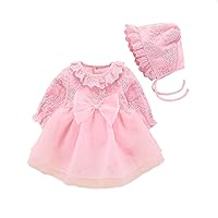 Newborn Infant Baby Girls Solid Autumn Print Long Sleeve Hat Romper Princess Dress Clothes Girls Tutu