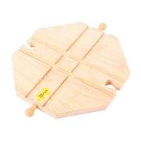 Bigjigs Rail Wooden 4 Way Crossing Plate - Other Major Wood Rail Brands are Compatible