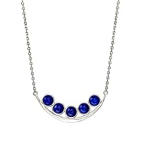 Halskette mit blauem Jade-Edelstein, 2,500 Karat, 925er Sterlingsilber, Geschenk für Sie