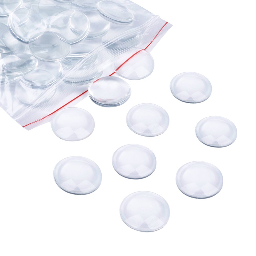 200pcs Glass Dome Cabochons Clear Half Round Flatback Cabochon Dome Tiles 18mm/0.71 inch for Photo Pendant Crafts Jewelry Making