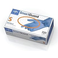Medline SmartGuard Nitrile Exam Gloves, Powder-Free, 9.5