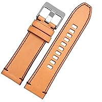 Genuine Leather watchband for Diese DZ4323 4318 1657 7413 725 Watch Strap 22mm 24mm 26mm 28mm Police Retro Brown Original Style (Color : D-Brown Silver, Size : 28mm)