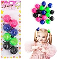 4 Pcs 40mm Large Ball Hair Ties Ponytail Holders Twinbead Bubble Balls Hair Accessories for Girls Kids Toddler (Pink/Blue/Green/Black)