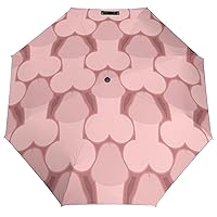 Penis Pattern Auto Umbrella 3 Folds Windproof UV Rain Umbrellas Portable Travel Umbrella