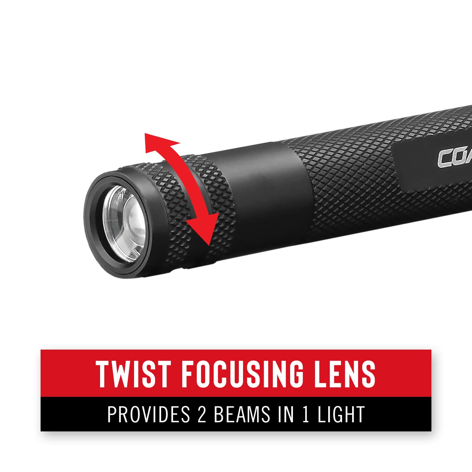 Coast HP3R 385 Lumen Rechargeable LED Penlight with Twist Focus, Red