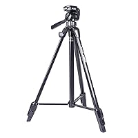 U8800L Compact Lightweight Folding Aluminum Travel Portable DSLR/SLR Video/Camera Tripod with 3-Way Pan Head for Canon Nikon Sony Cameras with Carry Case - Black (612-051)